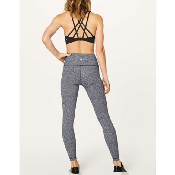 lululemon athletica Pants - Lululemon Wunder Under Hi Rise 7/8 Tight 25” Luon Heathered Black W5AOUS Size 2